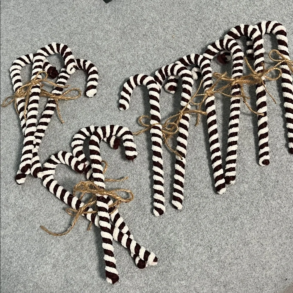 Christmas Ornaments Candy Cane Handmade Country Farmhouse Holiday Decorations